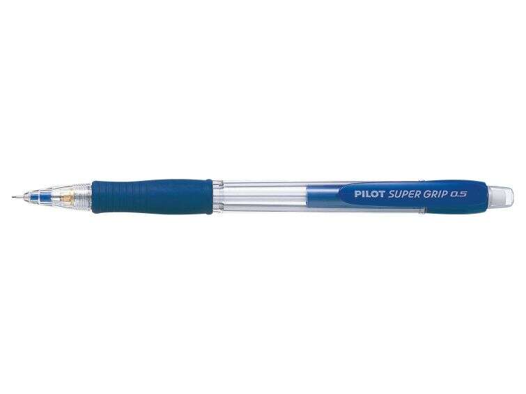 Pilot Portaminas SuperGrip H185 - Trazo 0.5mm - Mina HB - Cuerpo Azul - Cantidad: 12