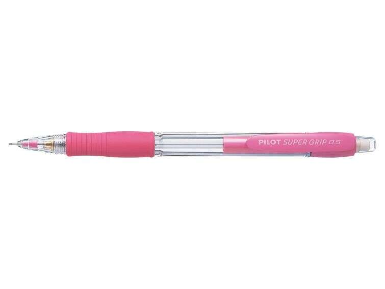 Pilot Portaminas SuperGrip H185 - Trazo 0.5mm - Mina HB - Cuerpo Rosa - Cantidad: 12