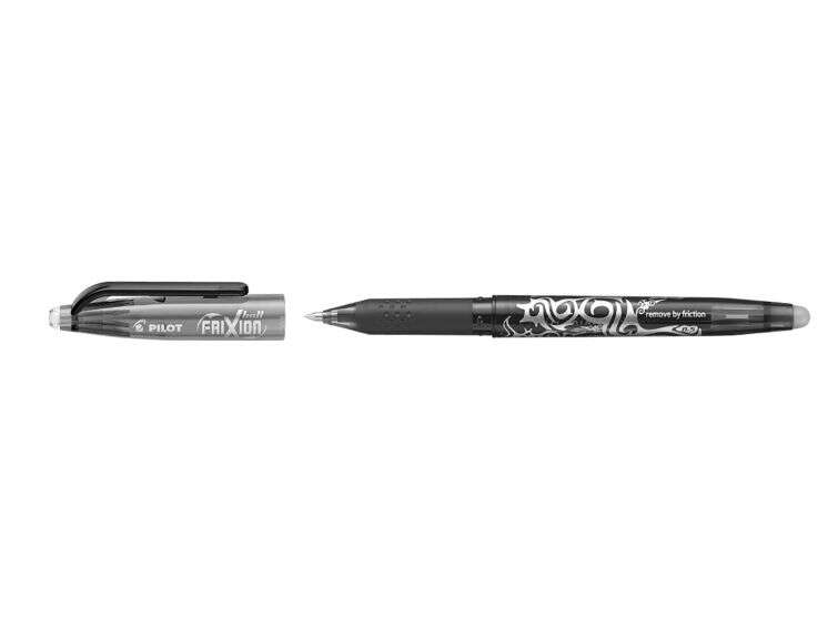 Pilot Frixion Ball Boligrafo de Gel Borrable - Punta de Bola 0.7mm - Trazo 0.4mm - Grip Ergonomico - Color Negro - Cantidad: 12