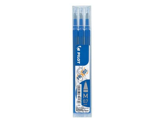 Pilot Pack de 3 Recambios para Frixion Ball / Frixion Clicker - Tinta Gel Borrable - Punta de Bola 0.7mm - Trazo 0.4mm - Color Azul - Cantidad: 12