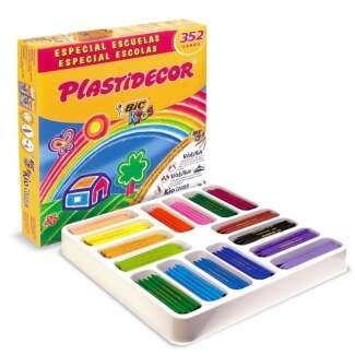 Bic Kids Plastidecor Caja de 352 Lapices de Cera - Extraresistentes - Facil de Sacar Punta - No Manc