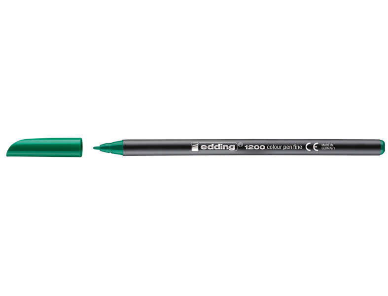 Edding 1200 Rotulador - Punta Redonda - Trazo entre 0.5 y 1 mm. - Tinta con Base de Agua - Color Verde - Cantidad: 10