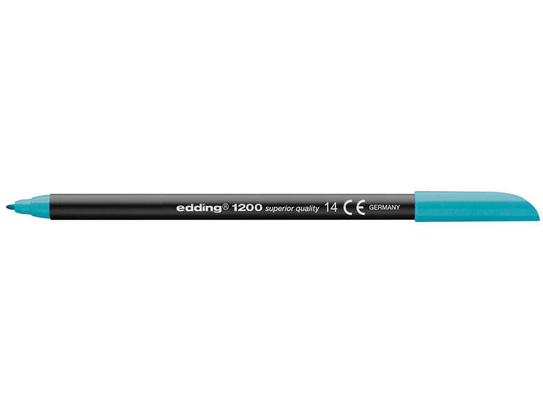 Edding 1200 Rotulador - Punta Redonda - Trazo entre 0.5 y 1 mm. - Tinta con Base de Agua - Color Azul Turquesa - Cantidad: 5