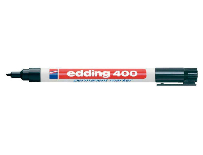 Edding 400 Rotulador Permanente - Punta Redonda - Trazo 1 mm. - Recargable - Secado Rapido - Color Negro - Cantidad: 10