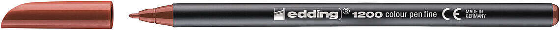 Edding 1200 Rotulador - Punta Redonda - Trazo 1mm - Tinta con Base de Agua - Color Marron - Cantidad: 10