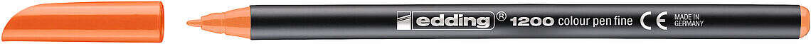 Edding 1200 Rotulador - Punta Redonda - Trazo 1mm - Tinta con Base de Agua - Color Naranja - Cantidad: 10
