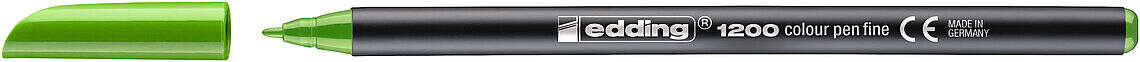 Edding 1200 Rotulador - Punta Redonda - Trazo 1mm - Tinta con Base de Agua - Color Verde Claro - Cantidad: 10