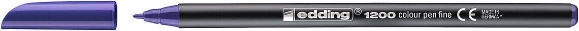 Edding 1200 Rotulador - Punta Redonda - Trazo 1mm - Tinta con Base de Agua - Color Violeta - Cantidad: 10