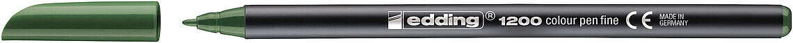 Edding 1200 Rotulador - Punta Redonda - Trazo 1mm - Tinta con Base de Agua - Color Verde Oliva - Cantidad: 5