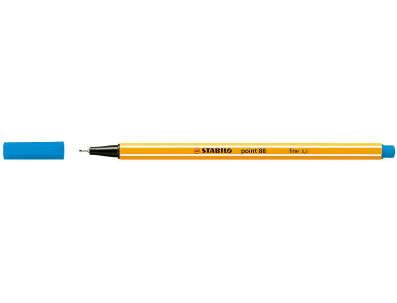 Stabilo Point 88 Rotulador de Punta Fina de Fibra - Trazo de 0.4 mm - Tinta con Base de Agua - Color Azul - Cantidad: 10