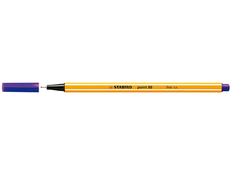 Stabilo Point 88 Rotulador de Punta Fina de Fibra - Trazo de 0.4 mm - Tinta con Base de Agua - Color Violeta - Cantidad: 10