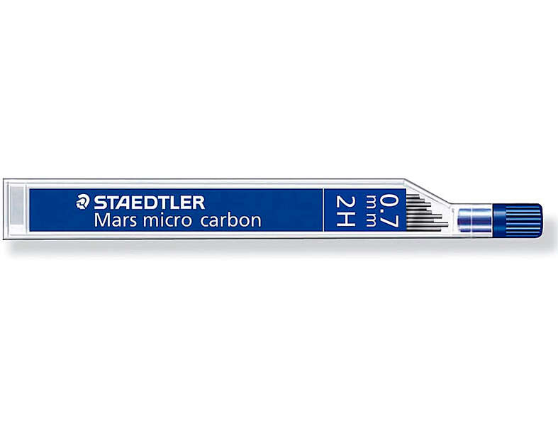 Staedtler Mars Micro Carbon 250 Tubo de 12 Minas de Grafito - Dureza 2H - Trazo 0.7mm - Alta Resistencia - Cantidad: 12