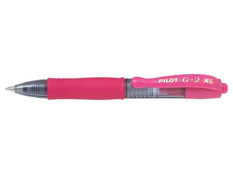 Pilot Boligrafo de Gel G2 Pixie XS Retractil - Punta de Bola Redonda 0.7mm - Trazo 0.32mm - Grip Ergonomico - Color Rosa - Cantidad: 12