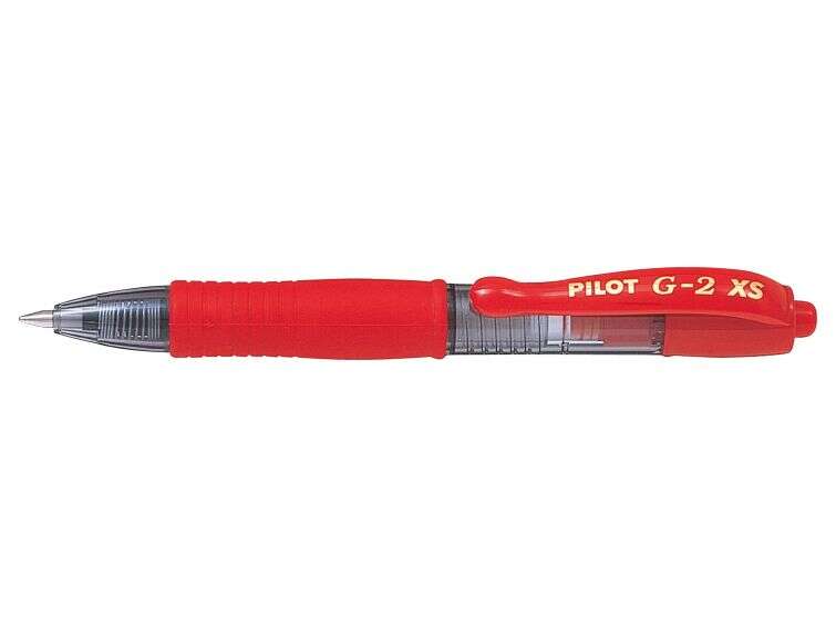 Pilot Boligrafo de Gel G2 Pixie XS Retractil - Punta de Bola Redonda 0.7mm - Trazo 0.32mm - Grip Ergonomico - Color Rojo - Cantidad: 12