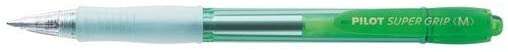 Pilot Boligrafo de Bola Retractil Super Grip Neon Colour - Recargable - Punta 1.0mm - Trazo 0.25mm - Tinta a Base de Aceite - Color Verde - Cantidad: 12