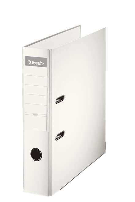 Esselte Archivador de Palanca Formato A4 - Lomo 75mm - Tarjetero en Lomo - Capacidad para 500 Hojas - Color Blanco - Cantidad: 10