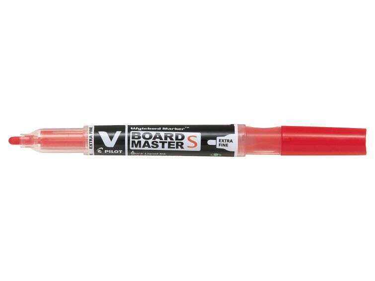 Pilot V-Board Master S Begreen Rotulador para Pizarra Blanca - Punta Redonda 3.5mm - Trazo 1.3mm - 80% Plastico Reciclado - Recargable - Color Rojo - Cantidad: 10