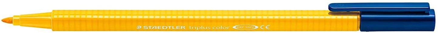 Staedtler Triplus Color 323 Rotulador de Punta Fina - Trazo 1mm Aprox - Tinta Base de Agua - Color Amarillo Intenso - Cantidad: 10