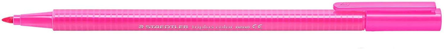 Staedtler Triplus Color 323 Rotulador de Punta Fina - Trazo 1mm Aprox - Tinta Base de Agua - Color Rosa Neon - Cantidad: 10