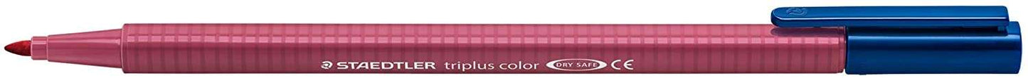 Staedtler Triplus Color 323 Rotulador de Punta Fina - Trazo 1mm Aprox - Tinta Base de Agua - Color Malva - Cantidad: 10