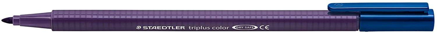 Staedtler Triplus Color 323 Rotulador de Punta Fina - Trazo 1mm Aprox - Tinta Base de Agua - Color Azul Indigo - Cantidad: 10
