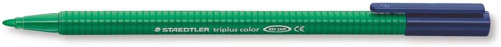 Staedtler Triplus Color 323 Rotulador de Punta Fina - Trazo 1mm Aprox - Tinta Base de Agua - Color Verde - Cantidad: 10