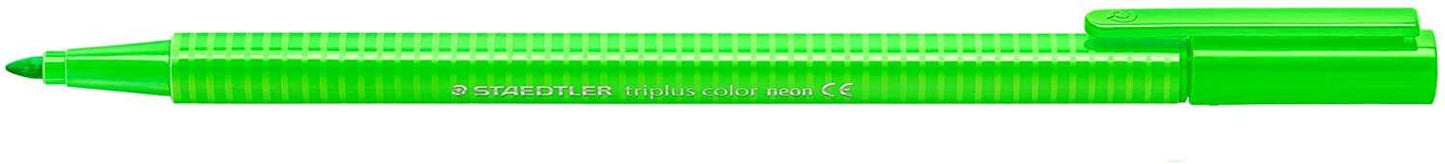 Staedtler Triplus Color 323 Rotulador de Punta Fina - Trazo 1mm Aprox - Tinta Base de Agua - Color Verde Neon - Cantidad: 10