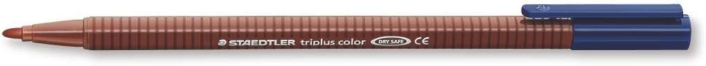 Staedtler Triplus Color 323 Rotulador de Punta Fina - Trazo 1mm Aprox - Tinta Base de Agua - Color Pardo Van Dyck - Cantidad: 10