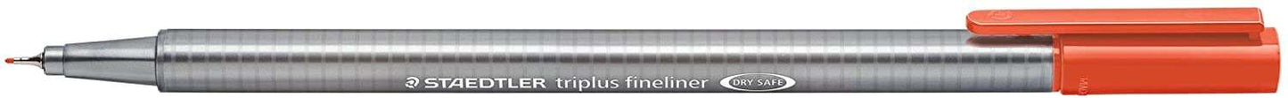 Staedtler Triplus Fineliner 334 Rotulador de Punta Fina - Trazo de 0.3mm - Tinta Base de Agua - Color Rojo Escarlata - Cantidad: 10