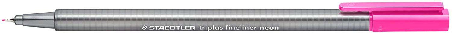 Staedtler Triplus Fineliner 334 Rotulador de Punta Fina - Trazo de 0.3mm - Tinta Base de Agua - Color Rosa Neon - Cantidad: 10