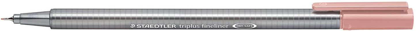 Staedtler Triplus Fineliner 334 Rotulador de Punta Fina - Trazo de 0.3mm - Tinta Base de Agua - Color Rosa Antiguo - Cantidad: 10