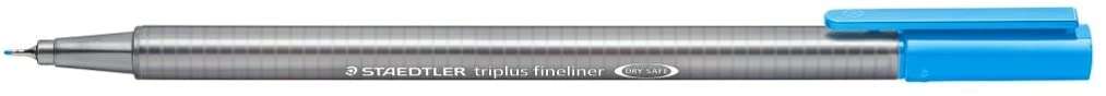 Staedtler Triplus Fineliner 334 Rotulador de Punta Fina - Trazo de 0.3mm - Tinta Base de Agua - Color Azul Claro - Cantidad: 10