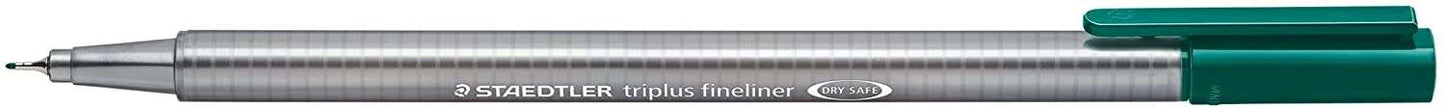 Staedtler Triplus Fineliner 334 Rotulador de Punta Fina - Trazo de 0.3mm - Tinta Base de Agua - Color Azul Marino - Cantidad: 10