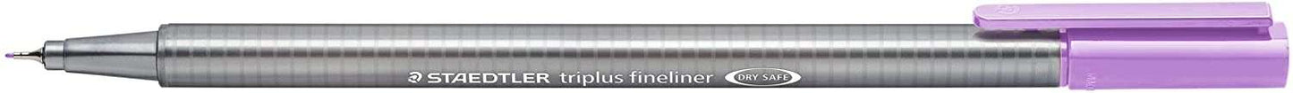 Staedtler Triplus Fineliner 334 Rotulador de Punta Fina - Trazo de 0.3mm - Tinta Base de Agua - Color Lavanda - Cantidad: 10