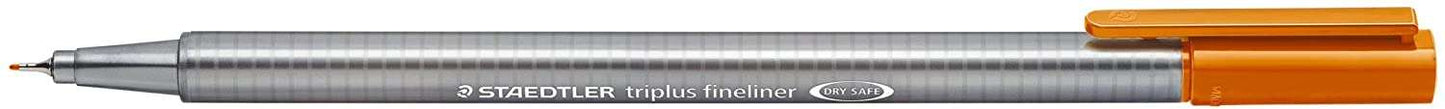 Staedtler Triplus Fineliner 334 Rotulador de Punta Fina - Trazo de 0.3mm - Tinta Base de Agua - Color Marron - Cantidad: 10