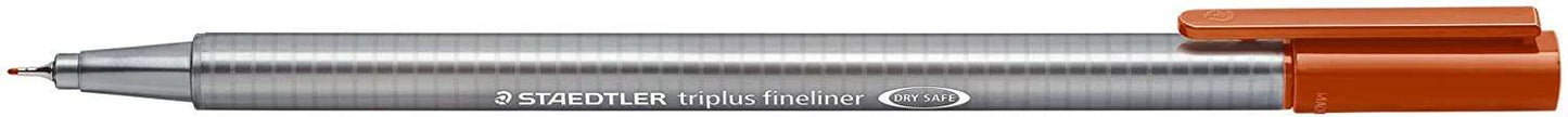 Staedtler Triplus Fineliner 334 Rotulador de Punta Fina - Trazo de 0.3mm - Tinta Base de Agua - Color Siena Tostada - Cantidad: 10