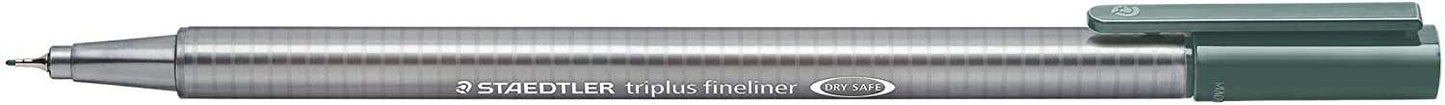 Staedtler Triplus Fineliner 334 Rotulador de Punta Fina - Trazo de 0.3mm - Tinta Base de Agua - Color Gris Calido - Cantidad: 10
