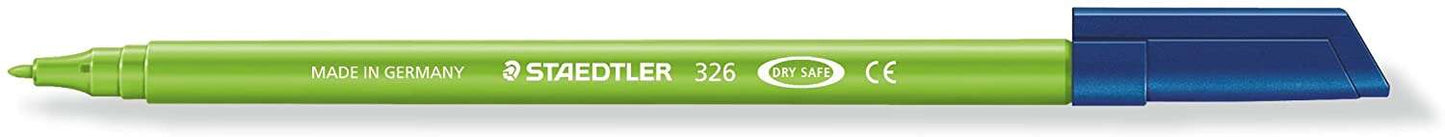Staedtler Noris 326 Rotulador de Punta Fina - Trazo 1mm Aprox - Tina Base de Agua - Color Verde Claro - Cantidad: 10
