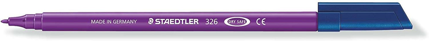 Staedtler Noris 326 Rotulador de Punta Fina - Trazo 1mm Aprox - Tina Base de Agua - Color Violeta - Cantidad: 10