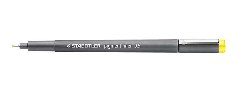 Staedtler Pigment Liner 308 Rotulador Calibrado - Trazo 0.5mm - Secado Rapido - Color Amarillo - Cantidad: 10