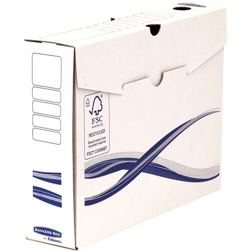 Fellowes Bankers Box Basic Pack de 25 Cajas de Archivo Definitivo A4+ 80mm - Montaje Manual - Carton Reciclado Certificacion FSC
