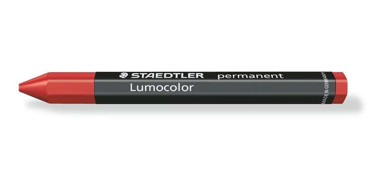 Staedtler Lumocolor Permanent Omnigraph 236 Cera Permanente Hexagonal - Resistente al Agua - Diametro 12mm Aprox - Color Rojo - Cantidad: 12