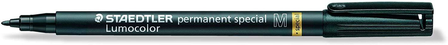 Staedtler Lumocolor Permanent Special 319 Rotulador Permanente - Punta de 1mm Aprox - Secado Rapido - Resistente a la Luminosidad - Color Negro - Cantidad: 10