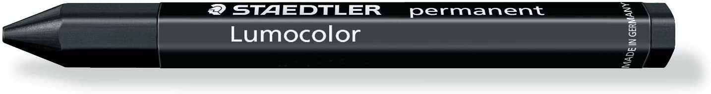 Staedtler Lumocolor Permanent Omnigraph 236 Cera Permanente Hexagonal - Resistente al Agua - Diametro 12mm Aprox - Color Negro - Cantidad: 12