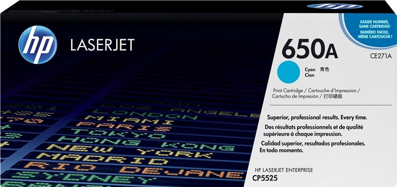 HP CE271A Cyan Cartucho de Toner Original - 650A