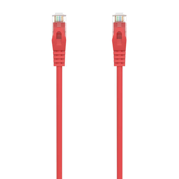 Aisens Cable de Red Latiguillo RJ45 LSZH Cat.6A 500 MHZ UTP AWG24 - 1m - Libre de Halogenos - 10 Gigabit/s - Color Rojo