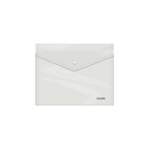 Dohe Sobre Portadocumentos A5 - Cierre de Broche - Polipropileno Cristal Transparente 150 Micras - Transparente