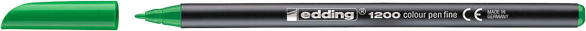 Edding 1200 Rotulador - Punta Redonda - Trazo 1mm - Tinta con Base de Agua - Color Verde Neon - Cantidad: 10