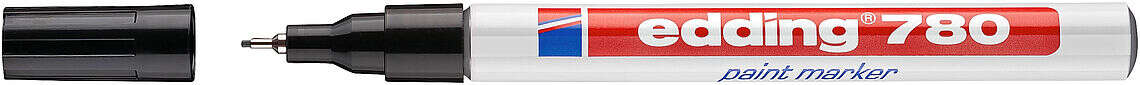 Edding 780 Rotulador Permanente de Tinta Opaca - Punta Redonda - Trazo 0.8mm - Puntas de Recambio Disponibles - Secado Rapido - Color Negro - Cantidad: 10