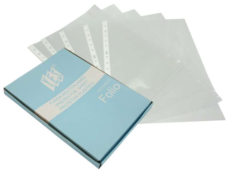 Bismark Caja de 100 Fundas Multitaladro 70 Micras Folio - Polipropileno Rugoso